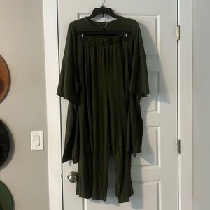Dresses in LALA, ribbed play suit, dark green, size XXL